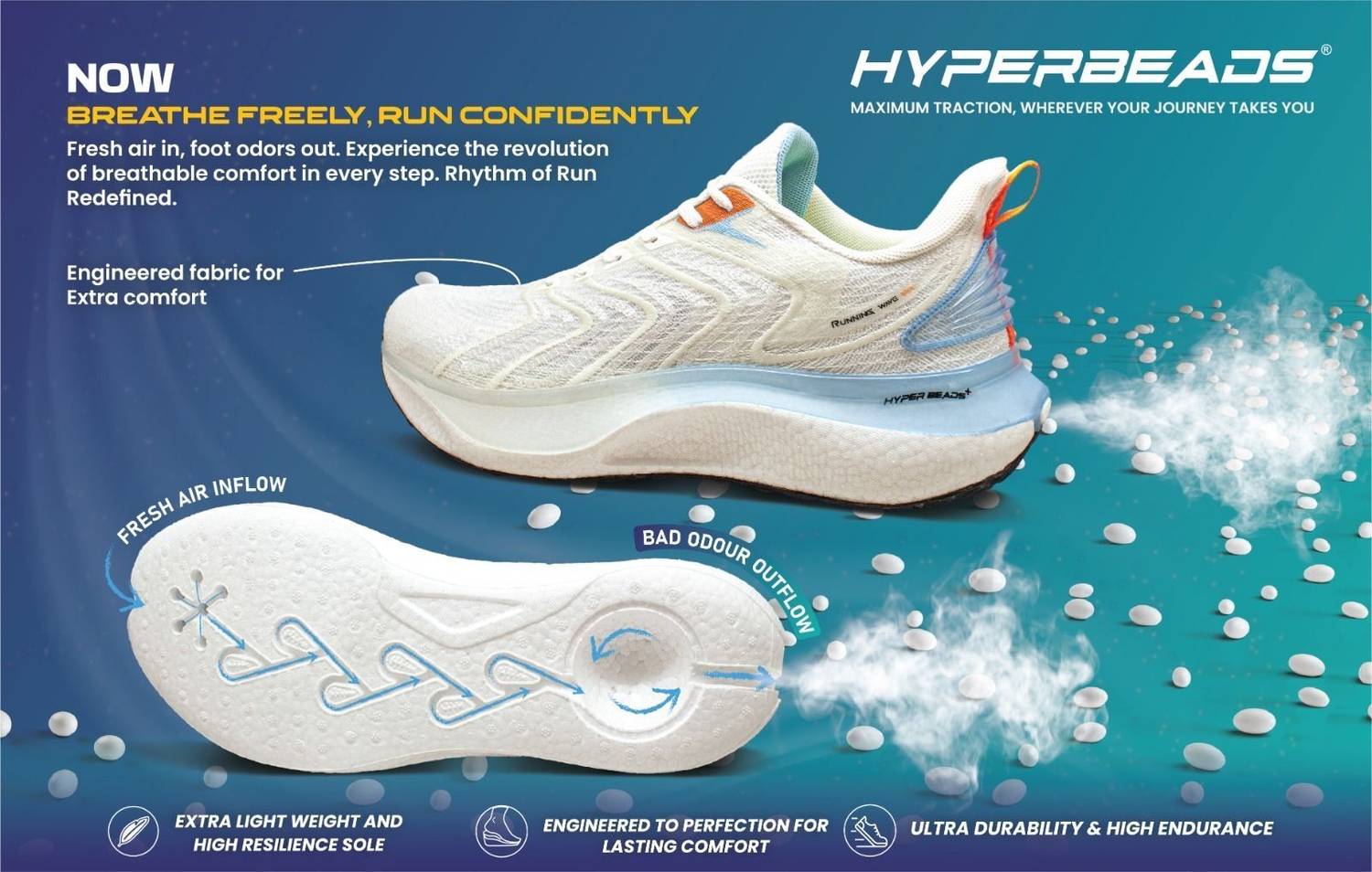 Abros CRYPTO White Running Shoes For Men - Image 3