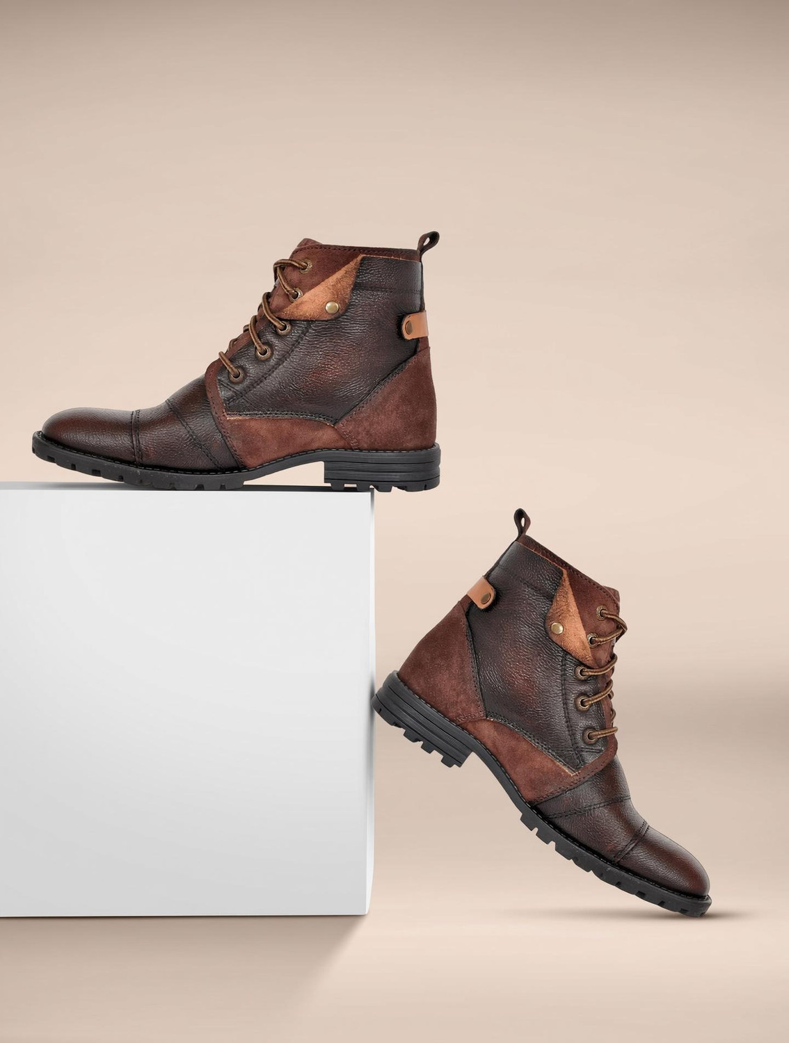 Allen Cooper Genuine Premium Leather Luxury High-Top Ankle Boots For Men