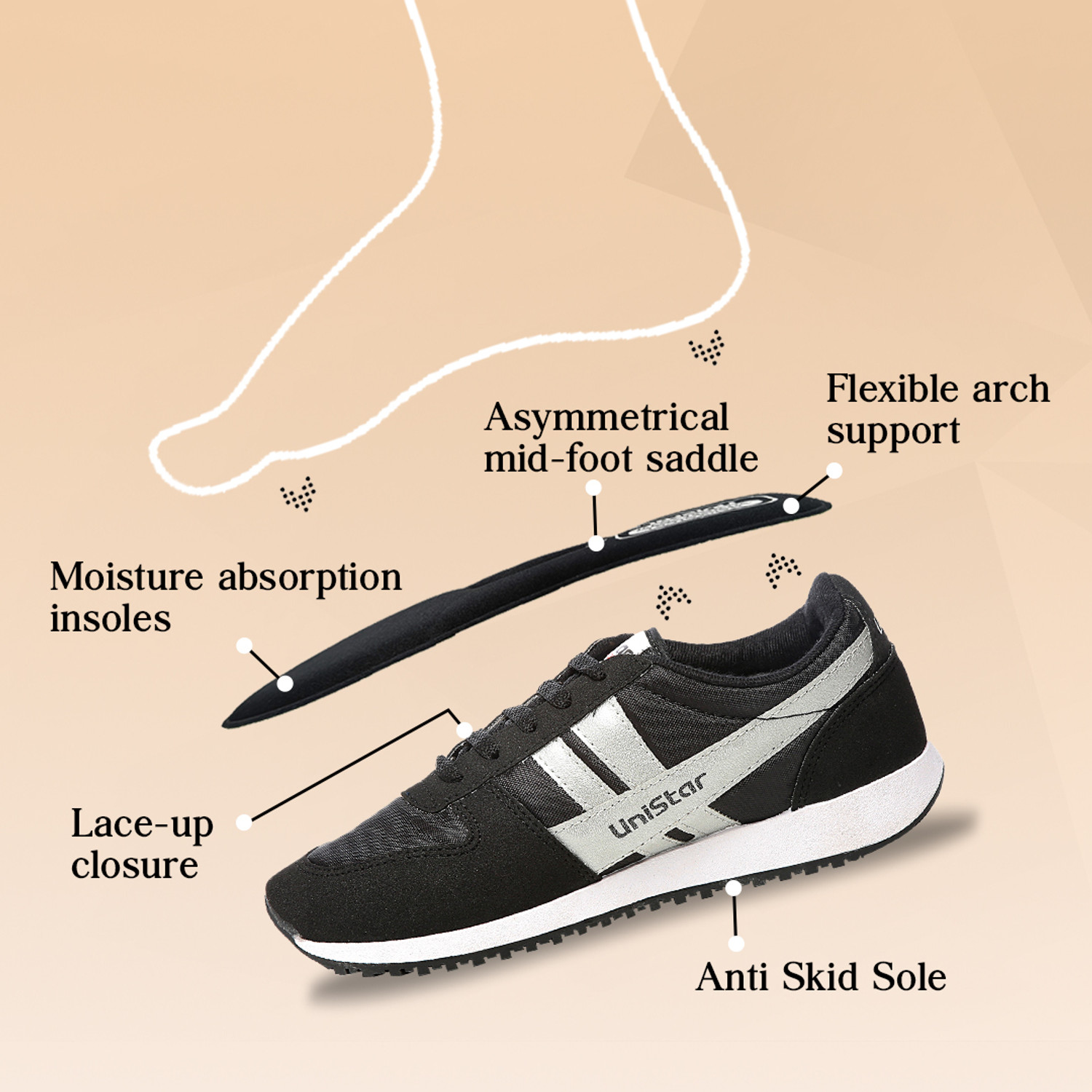 Image of Unistar Unistar Casual Sport Shoes For Men Lightweight & Extra-Comfortable Sole For Gym Outdoors For Men