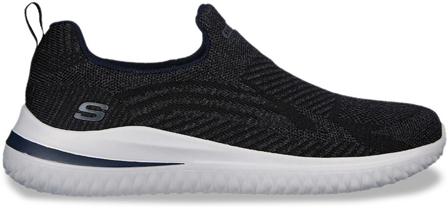 Image of Skechers DELSON 3 Men Textured Round Toe Slip On Casual Sneakers Casuals For Men