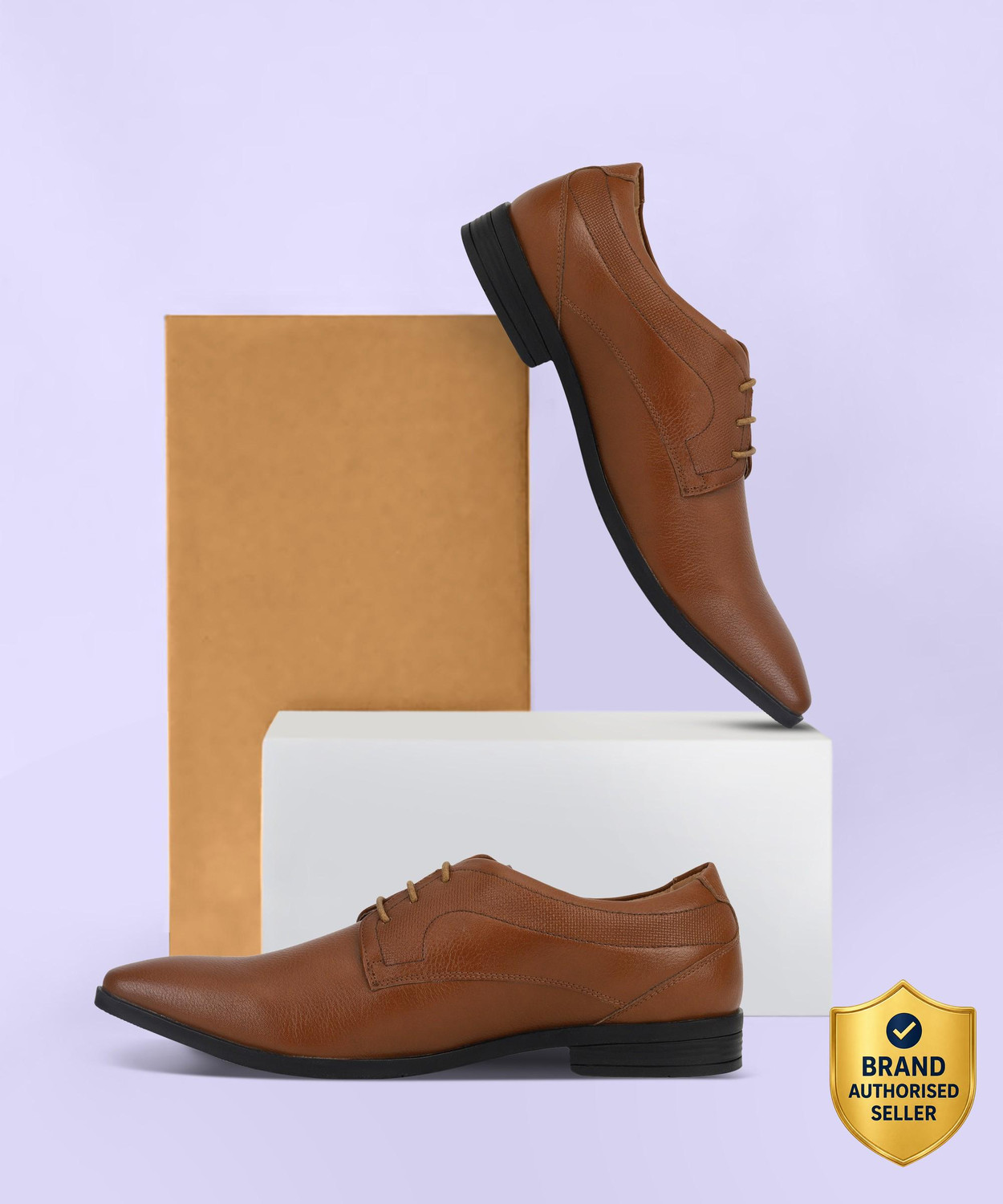 Image of Bata cedric milled lace up for men (tan , 12) Derby For Men