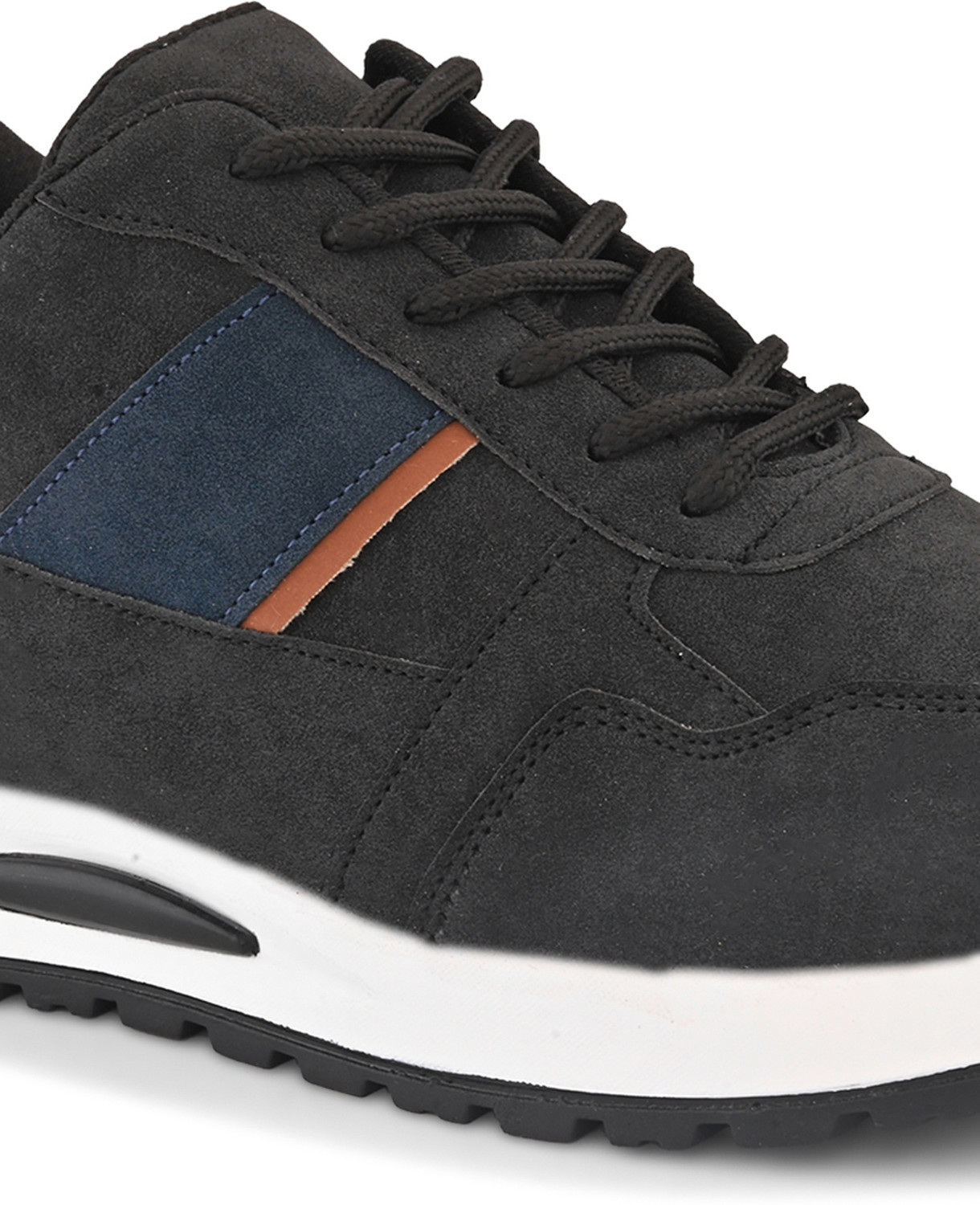 Image of Roadster Men Black Colourblocked Lace-Up Casual Sports Sneakers Sneakers For Men