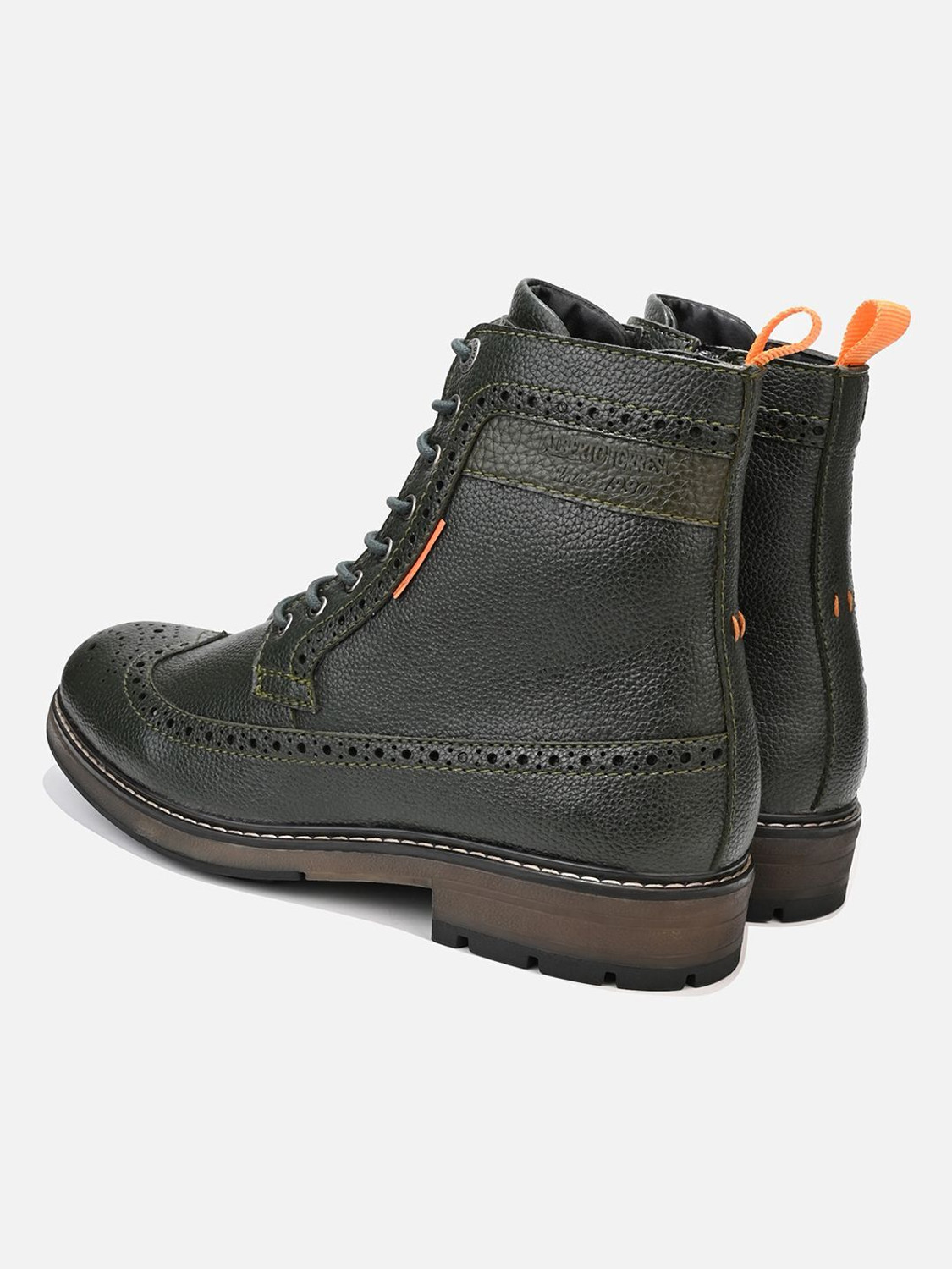 Image of ALBERTO TORRESI Sabastian Green Brouge High Tops Series 36 Boots For Men