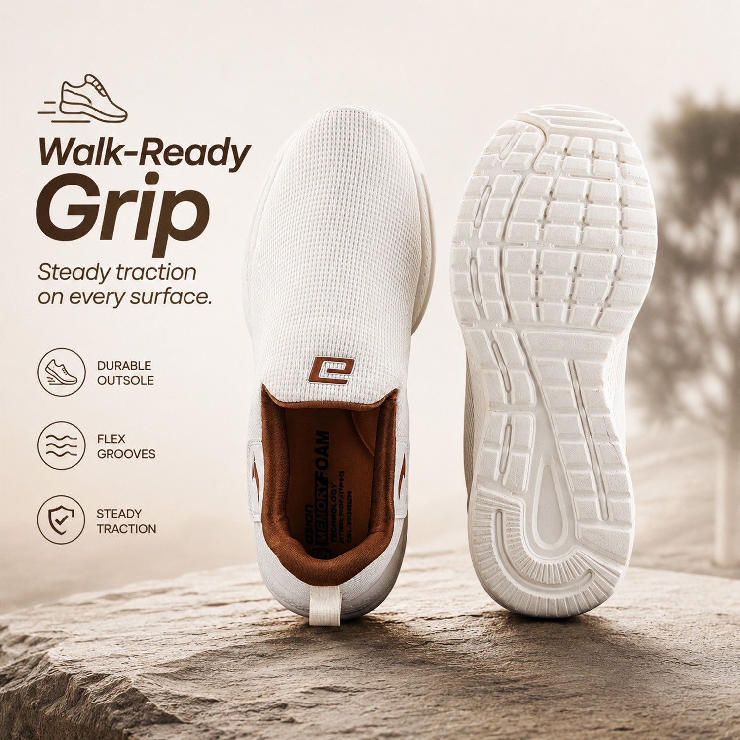 Image of asian Wonderwalk-04 Men's Slip-On Walking Shoes with Memory Foam Comfort Walking Shoes For Men