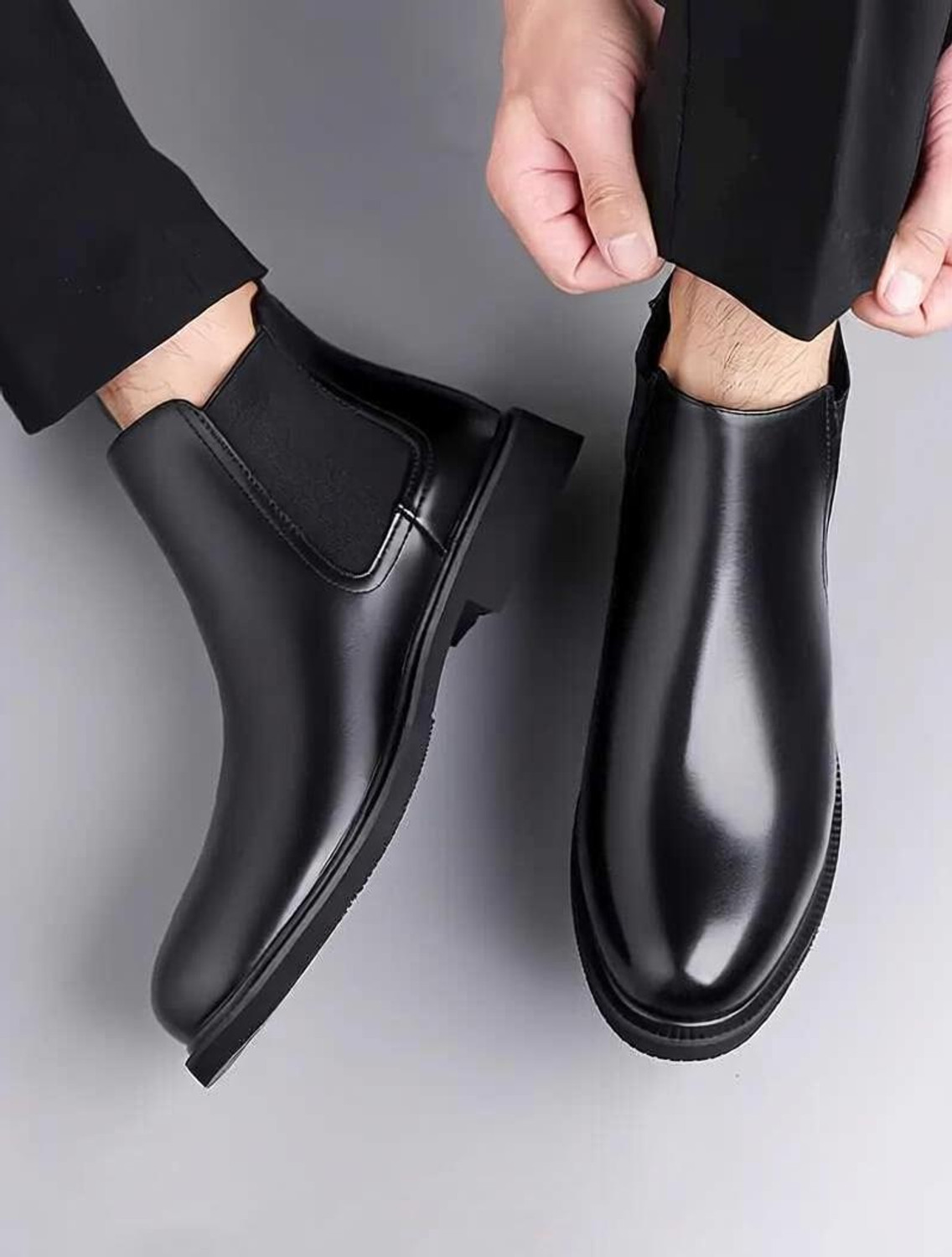 Image of D GOT Men Chelsea Slip-On Synthetic Leather Comfortable Boots For Men