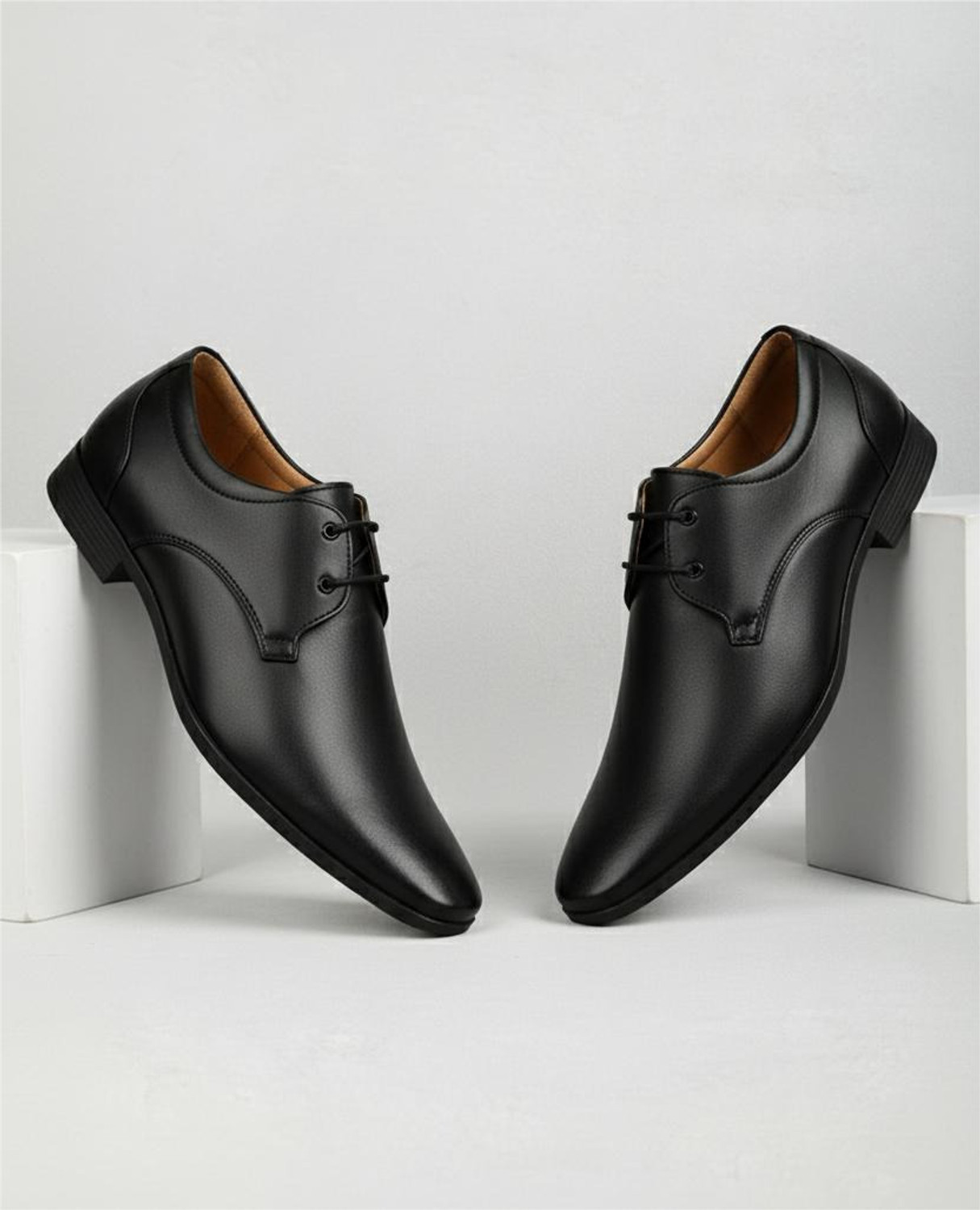 Image of kickonus Men's Formal Dress Shoes Polished Leather Slip-On for Office & Party Derby For Men