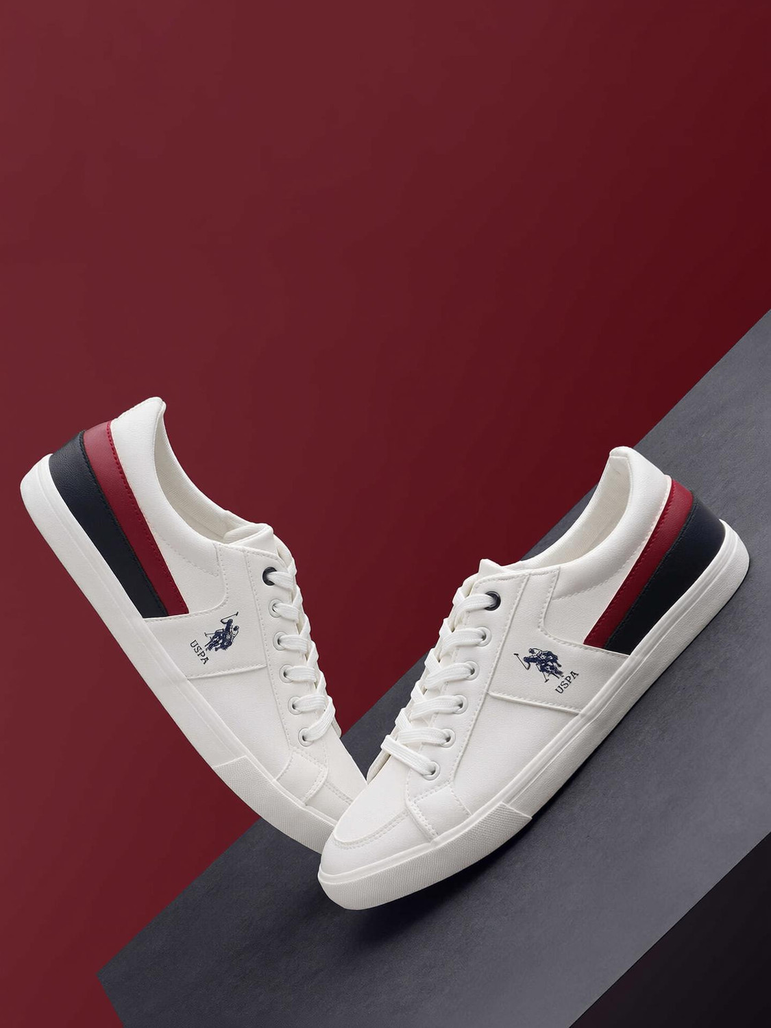 Image of U.S. POLO ASSN. CLARKIN 11.0 Sneakers For Men (White, 9)