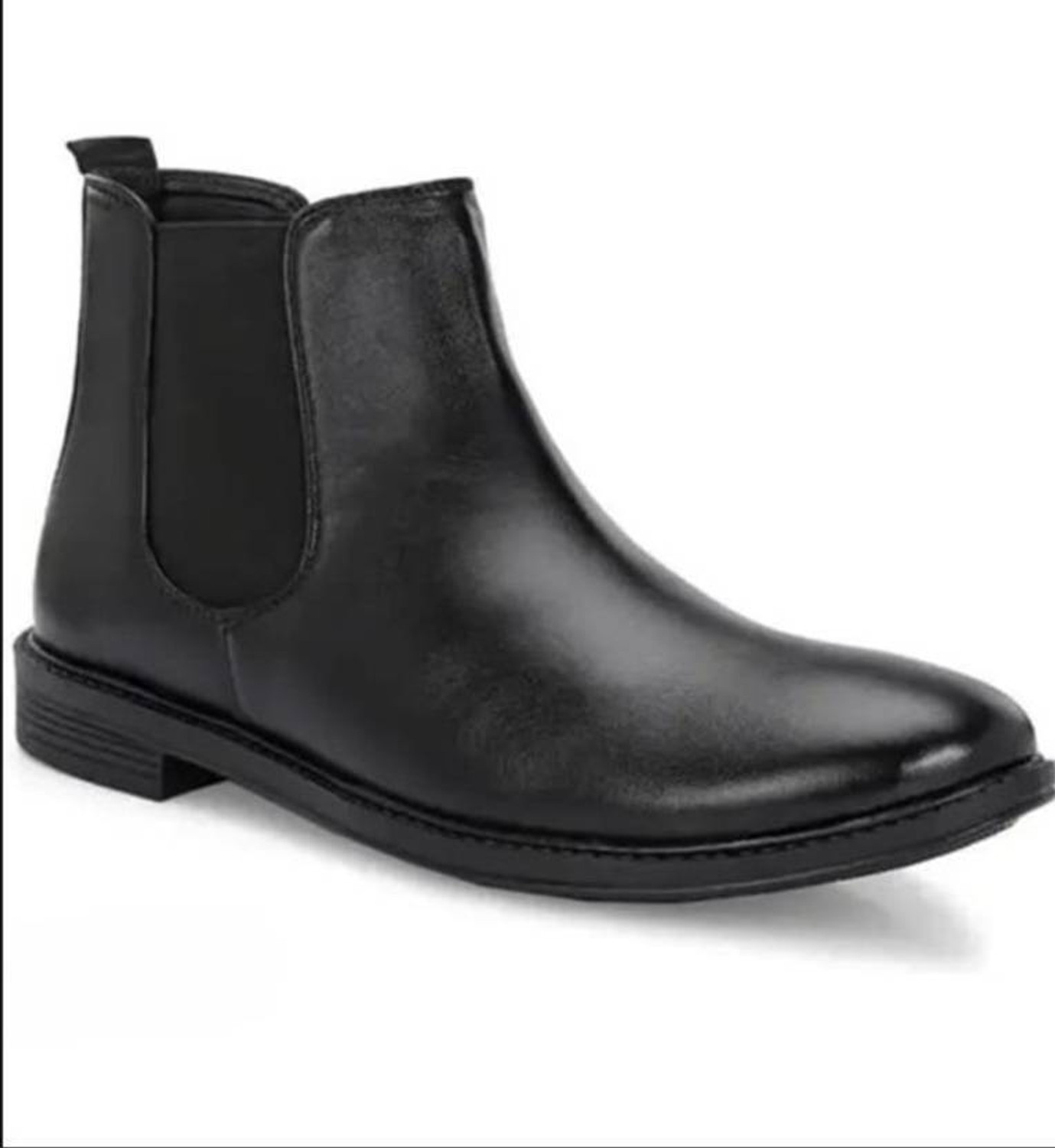 Image of Nisho inchBlack Knight Chelsea Boots - Premium Leather Slip-On for Men inch Boots For Men (Black, 9)
