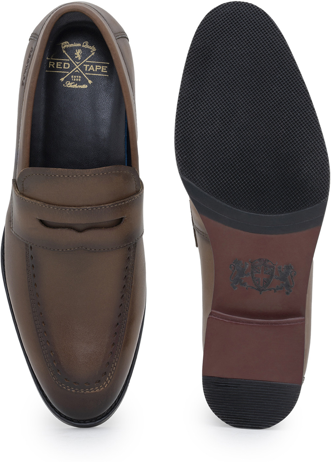 Image of RED TAPE Men's Leather Teak Shoes | Modern Classic Slip On For Men