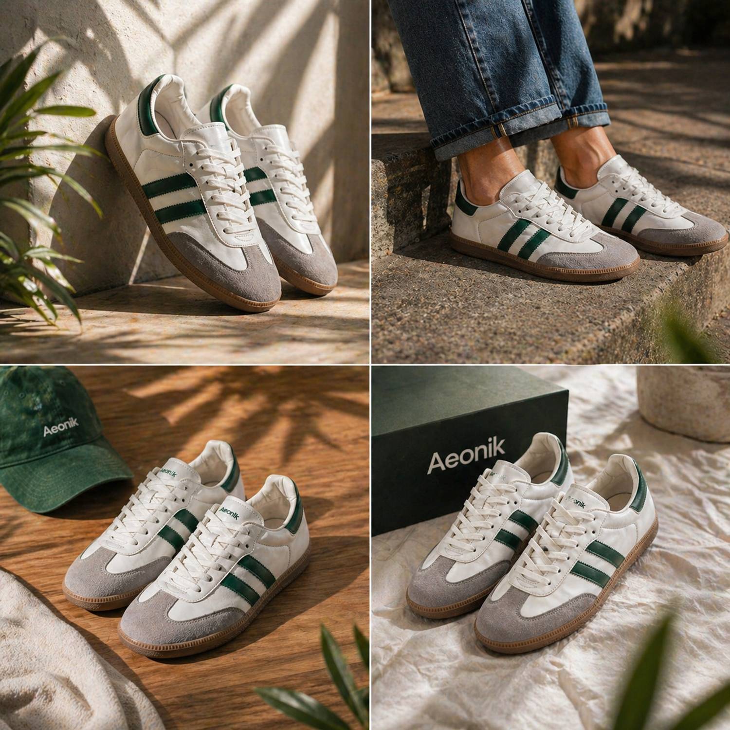 Aeonik Trendy Stylish Sneakers For Men White - Image 2