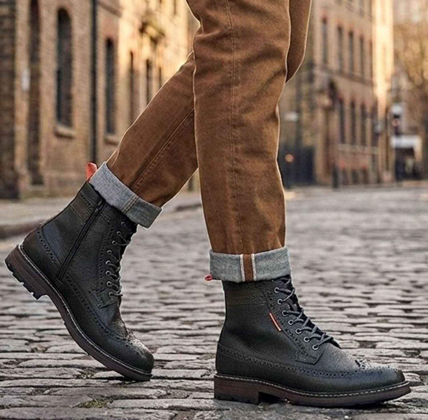 Image of ALBERTO TORRESI Sabastian Green Brouge High Tops Series 36 Boots For Men
