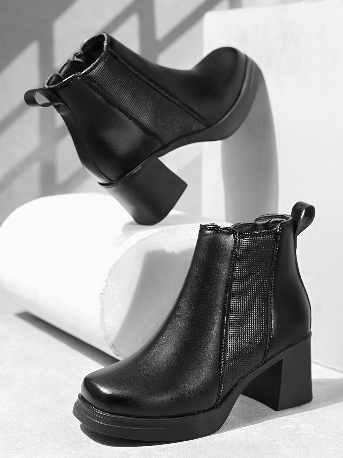 Image of Roadster Women Brown Square toe & Block heel Chelsea Boots Boots For Women