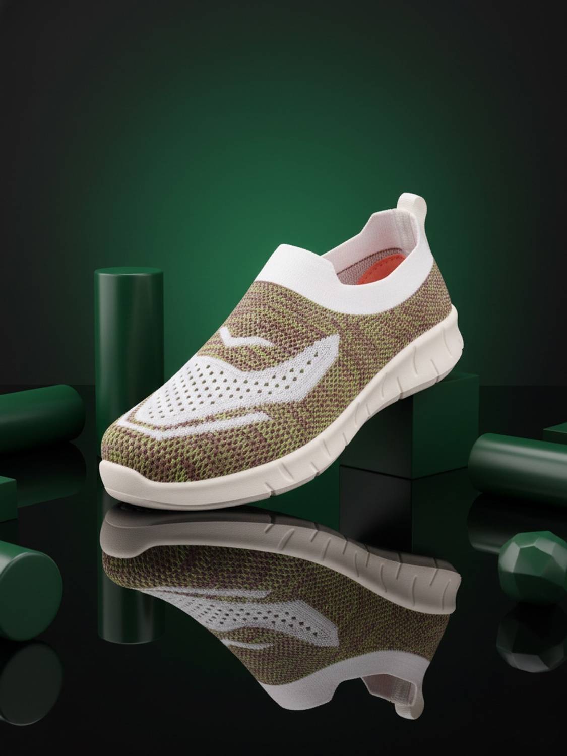 SPRENGE Walking Shoes For Women (Green , 8)