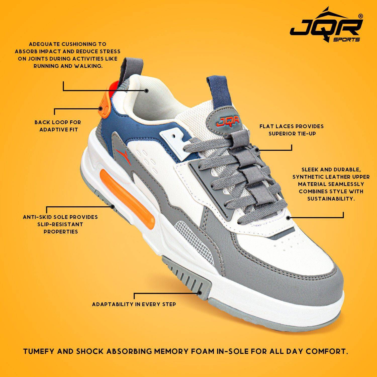 JQR SIGNATURE Sneakers For Men White - Image 2