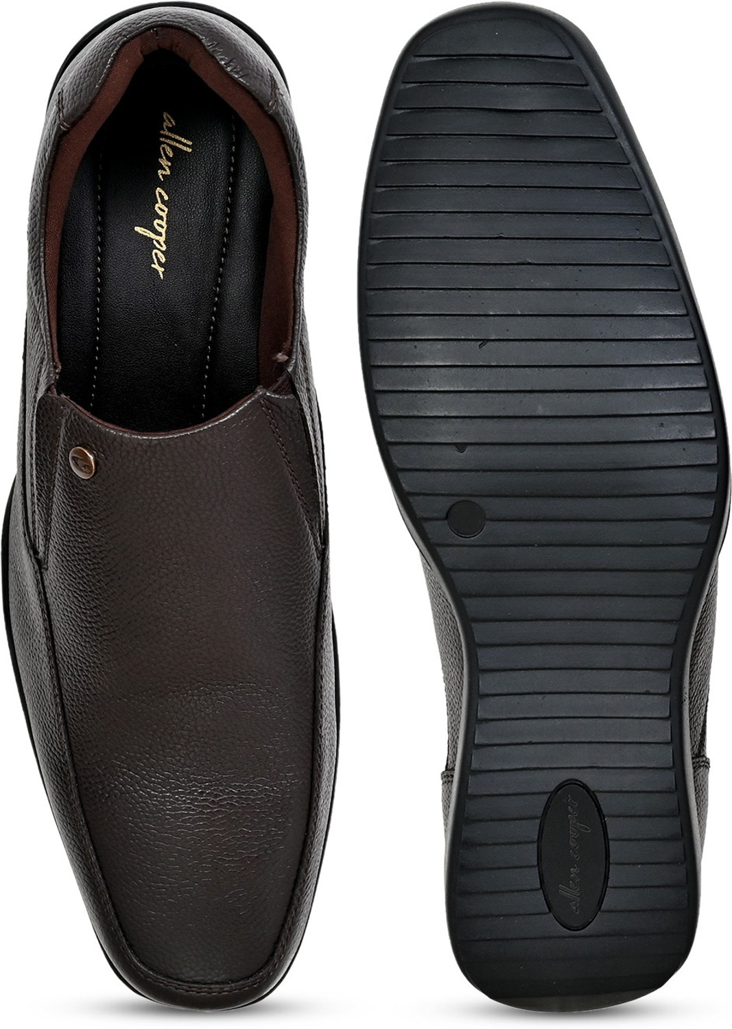 Image of Allen Cooper Genuine Premium Leather Luxury Business Formals Slip On For Men