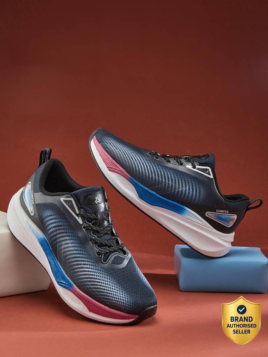 CAMPUS Men's Black Running Shoes - Image 1