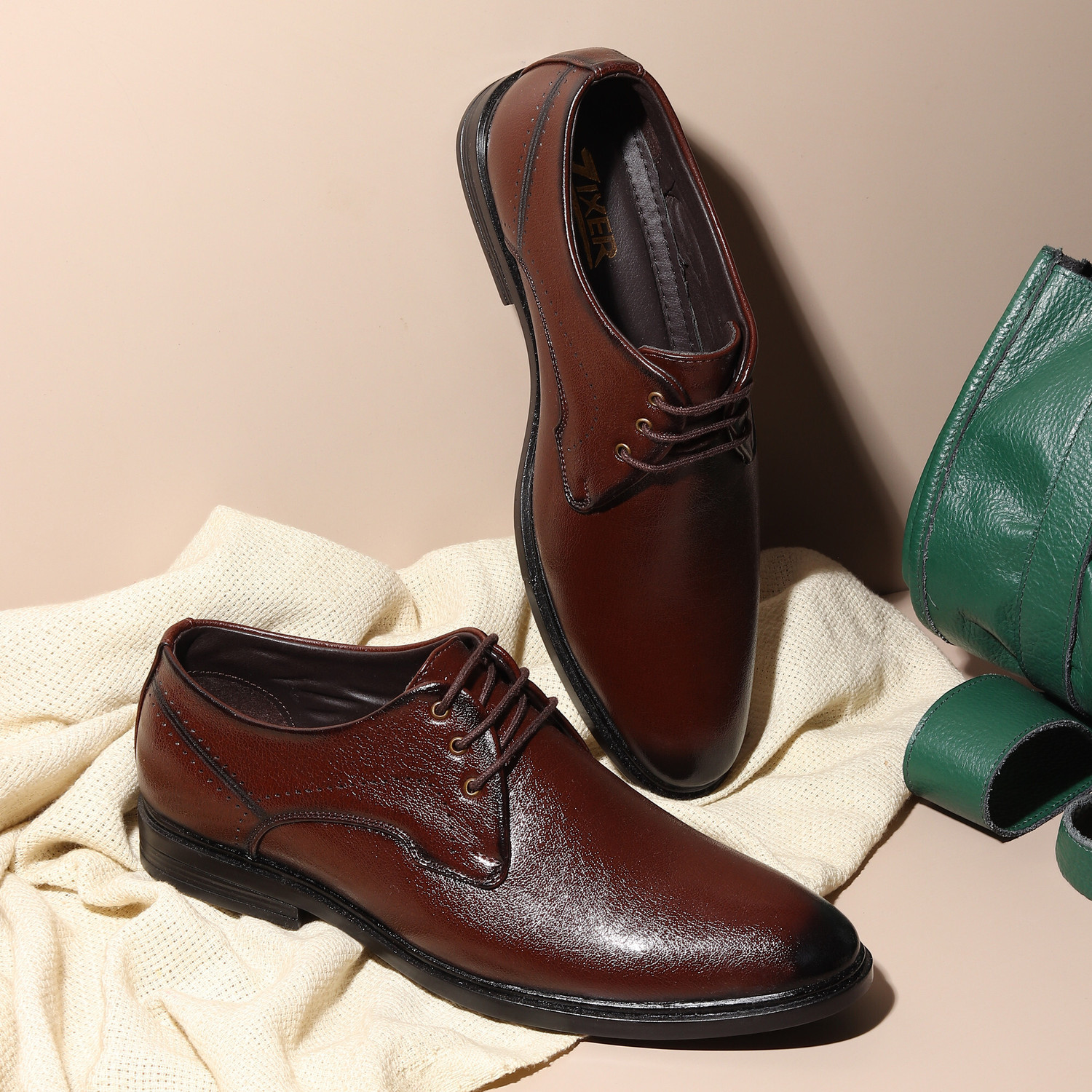 Image of Zixer Leather Mid-Top Formal Shoes Men's /Office Leather Shoe For Men /Derby Formal Shoe Oxford For Men