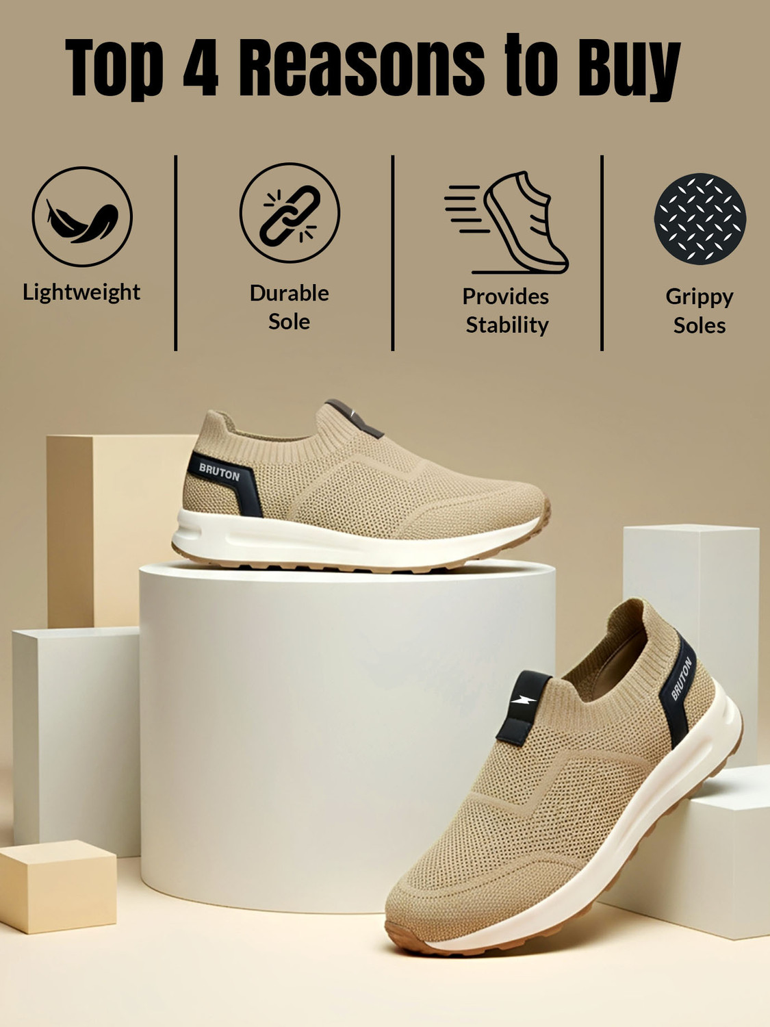 Image of BRUTON MOVEX- Sneakers | Lightweight EVA Sole | Breathable Mesh | Sneakers For Men