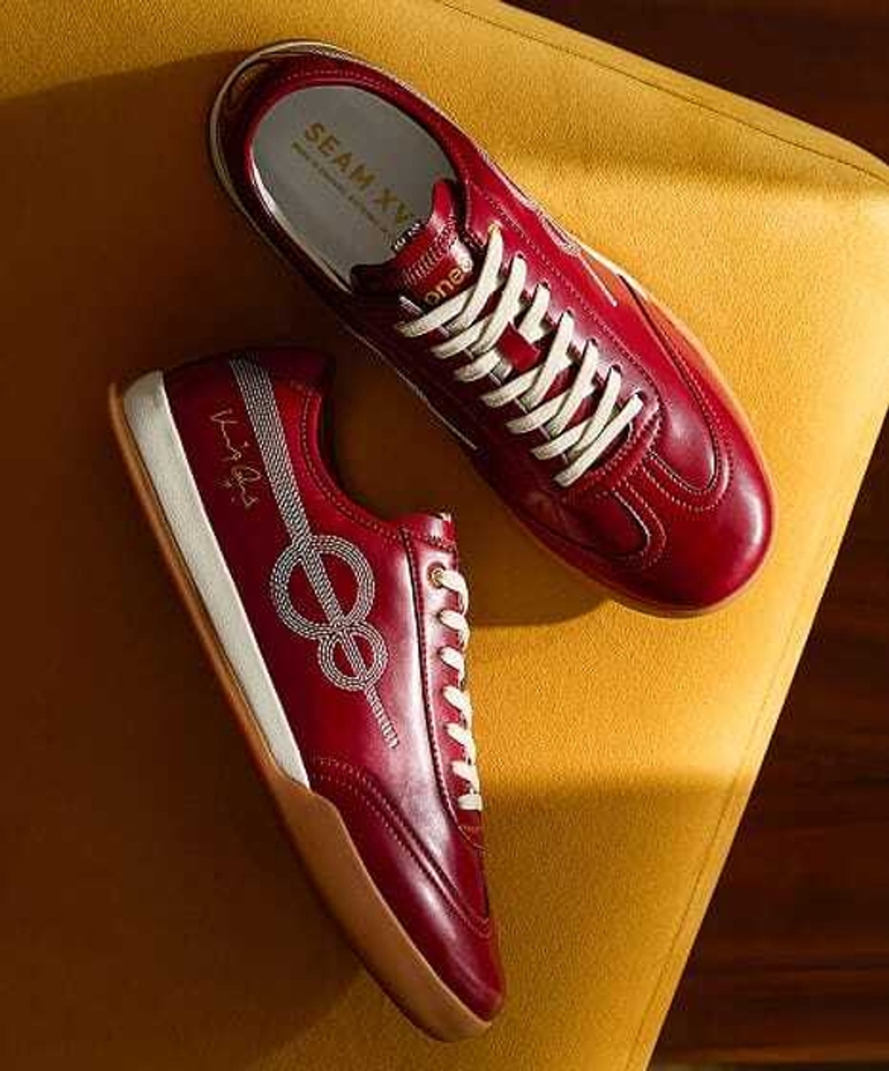 Image of Street Bird Heritage Classic Men's Casual Lace-Up Sneakers - Maroon Casuals For Men
