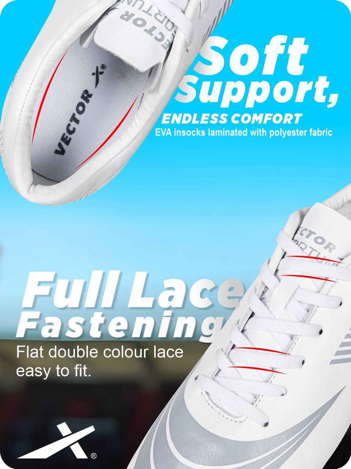 Fortuna VECTOR X Fortune Premium Textured & Solid Upper Grain & TPU Sole