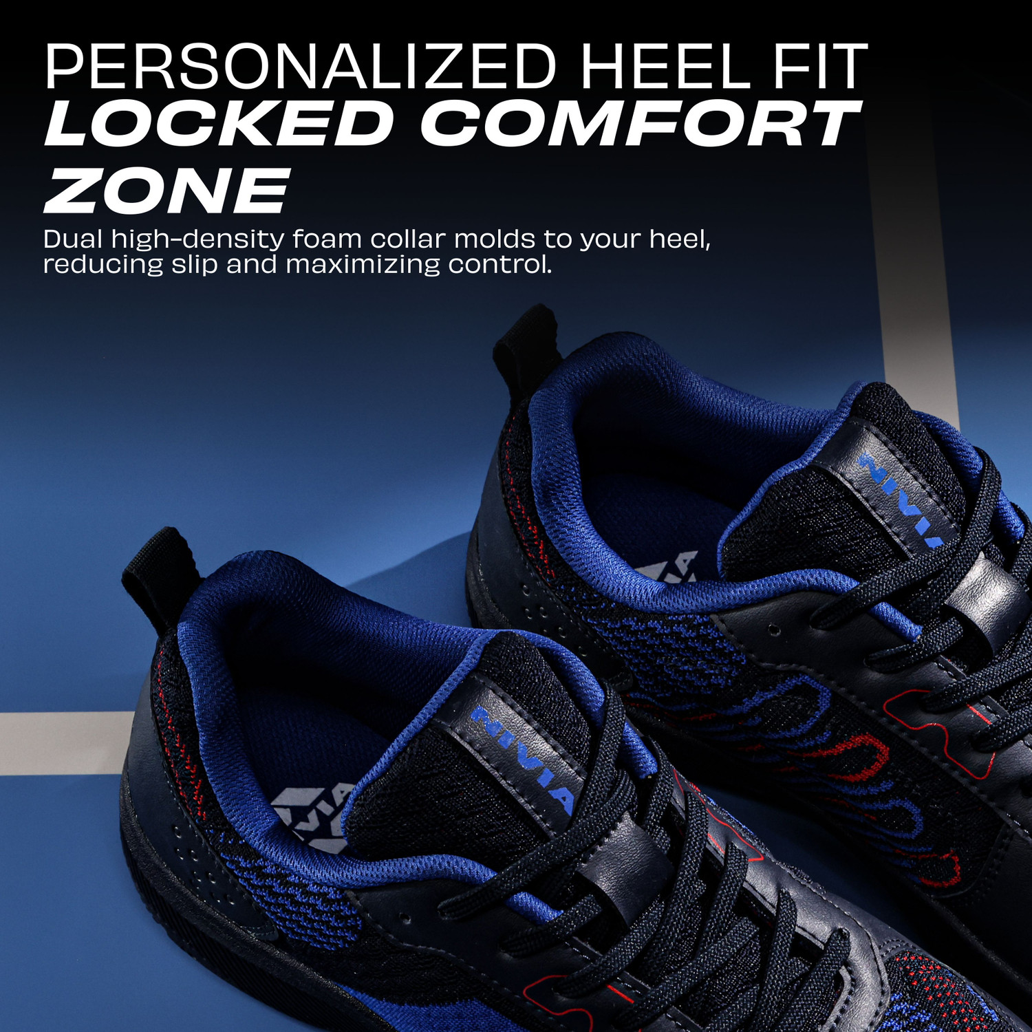Image of NIVIA Badminton Shoes For Men (Navy, Blue, 9)