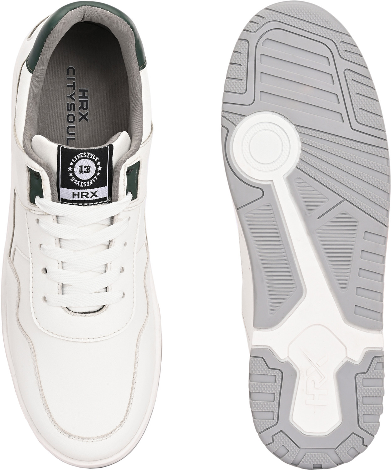 Image of HRX by Hrithik Roshan Premium Comfort Sneakers for Men | Daily Wear Lace-Up Shoes Sneakers For Men (White, 8)