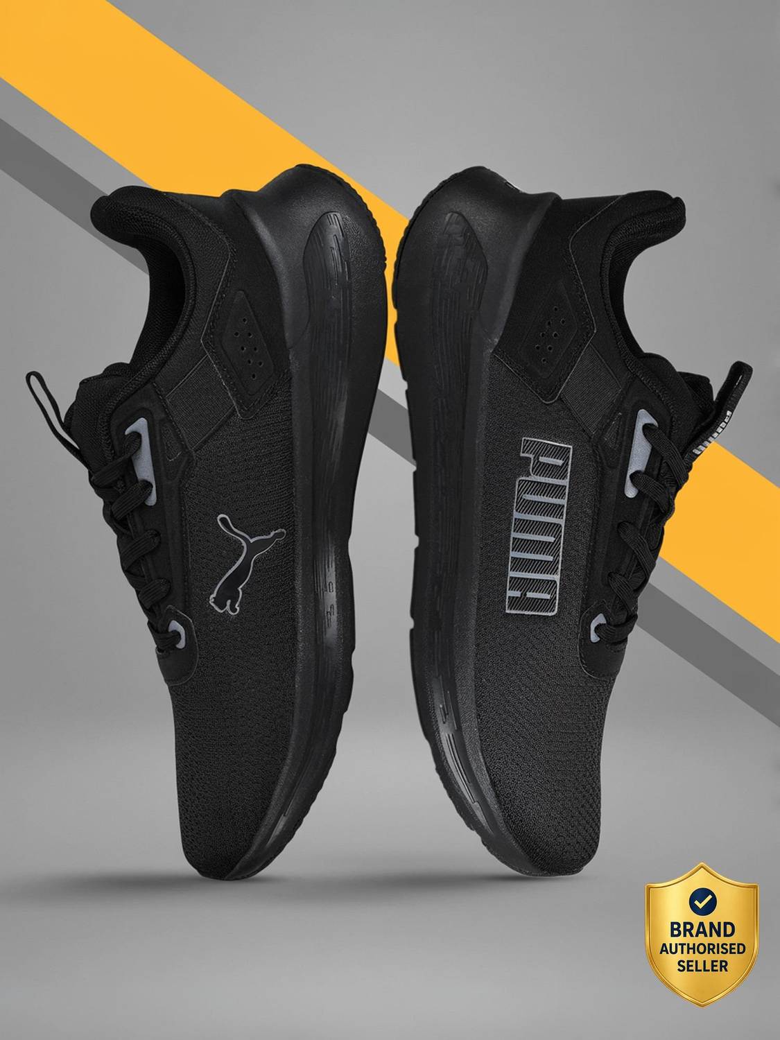 PUMA NetFusion X Black Running Shoes For Men - Image 1