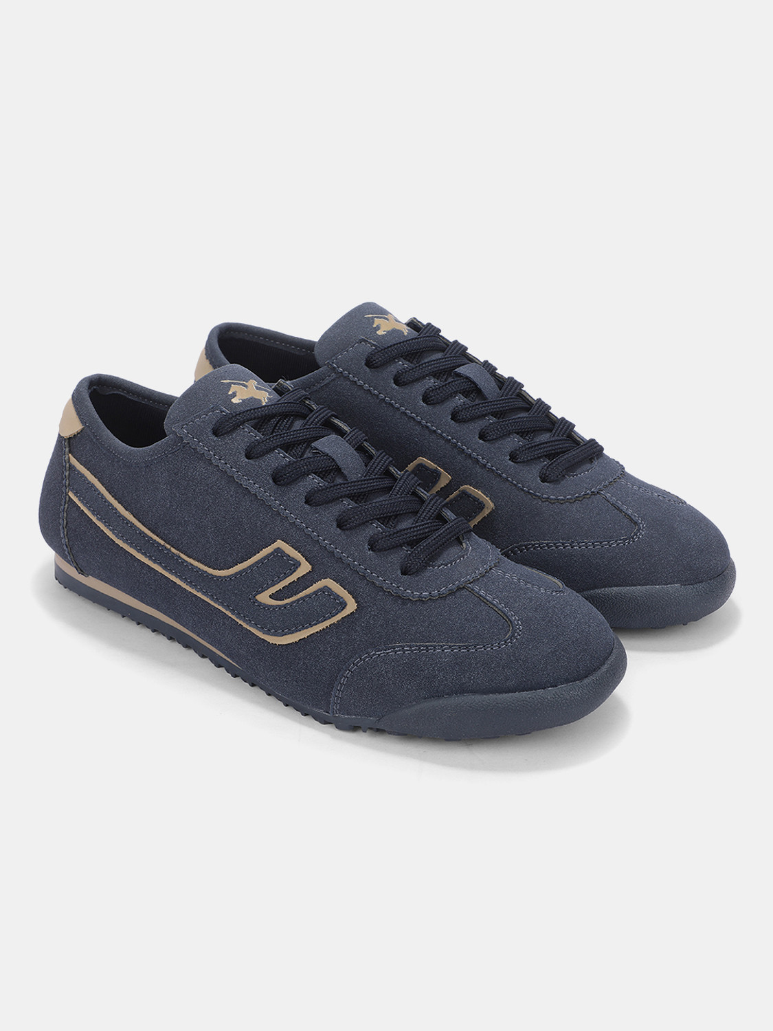 Image of Cantabil Men's Navy Colourblock Casual Sneakers Sneakers For Men (Navy, 7)