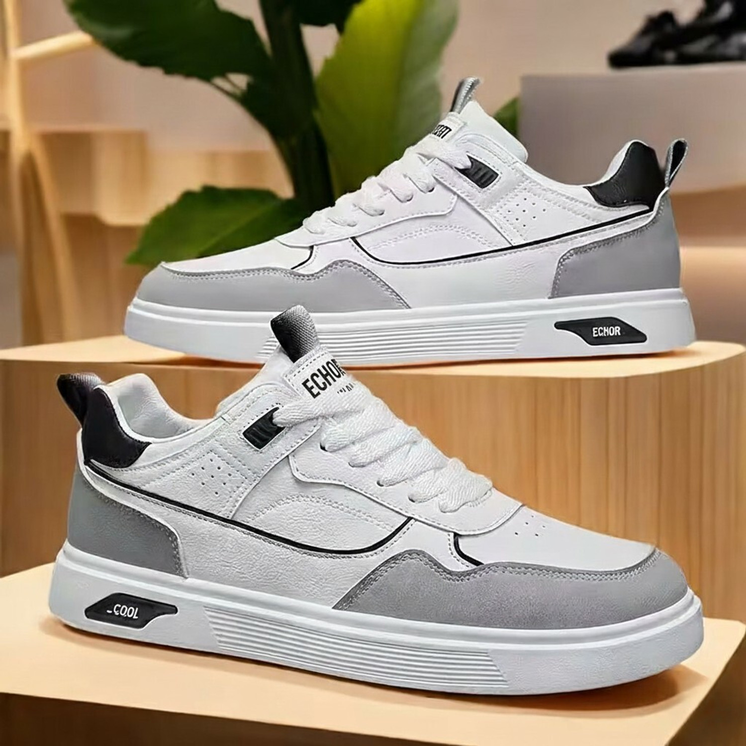 Image of Echor ESMWHGD2 White Casual Sneakers for Men Sneakers For Men