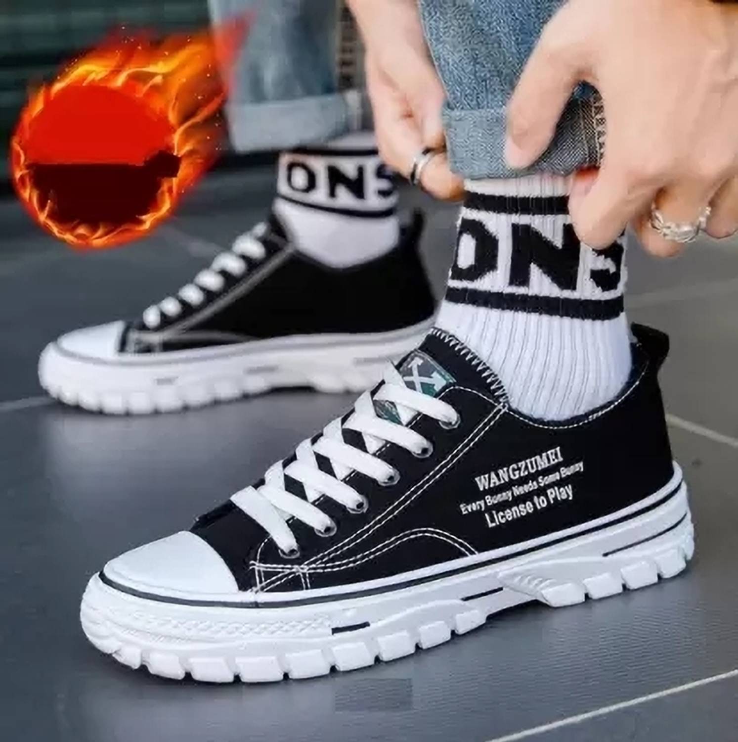awakya Men's Black Sneakers - Image 5