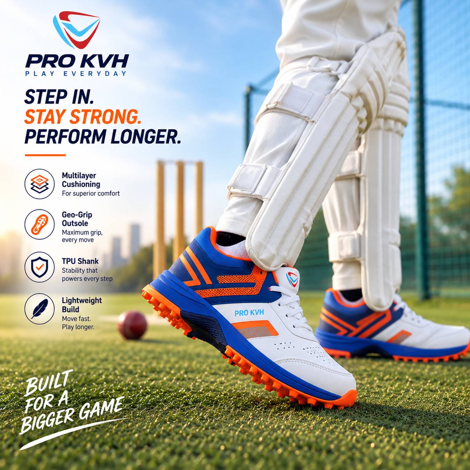 Advanced Cricket Shoes with Dual Closure & Rubber Phylon for Enhance Performance Cricket Shoes For Men - Image 2