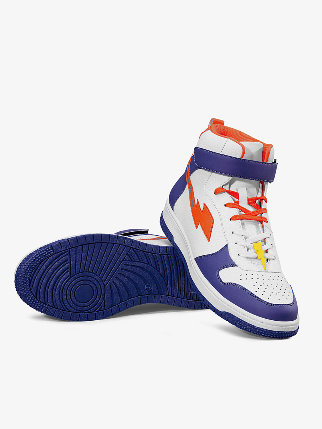 Image of BEWAKOOF Bolt Color Block High-Top Sneakers For Men