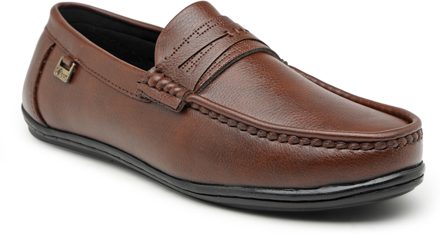 Image of action Dotcom DRIVE-76 Microfiber Classy Trendy Comfortable lightweight Formal Slip-On Loafers For Men (Brown, 7)