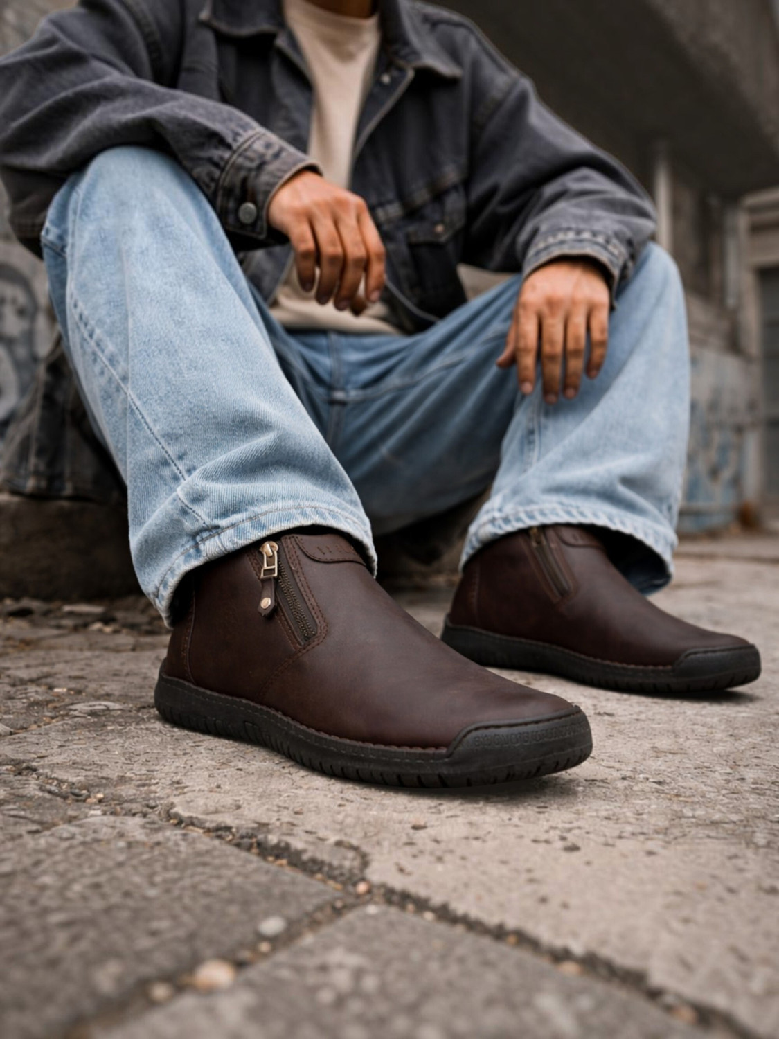 Image of Kraasa Everyday Comfort High Tops Side Zip Sneakers For Men