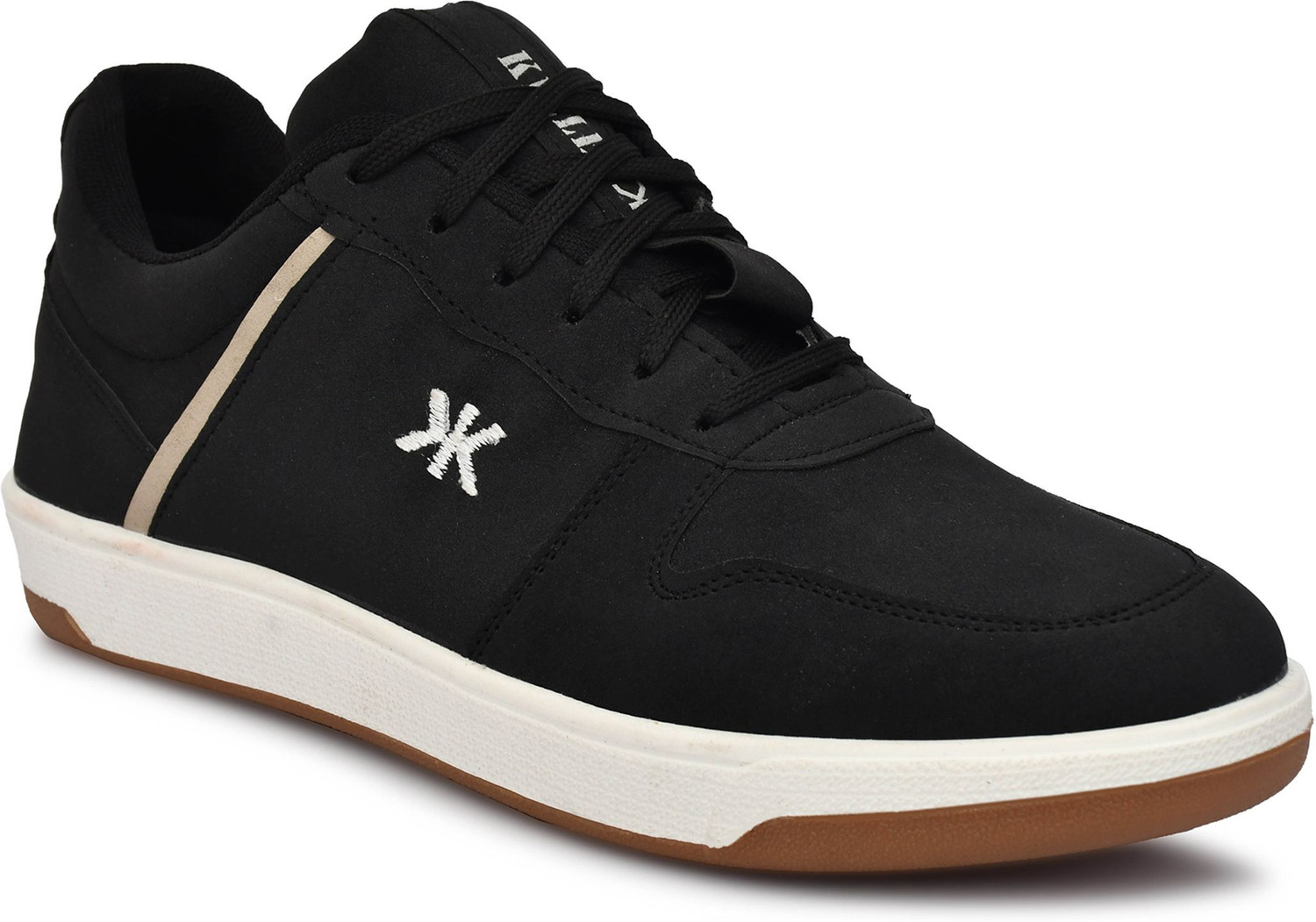 Image of KILLER Men's White Black Synthetic Leather Casual Sneakers Sneakers For Men