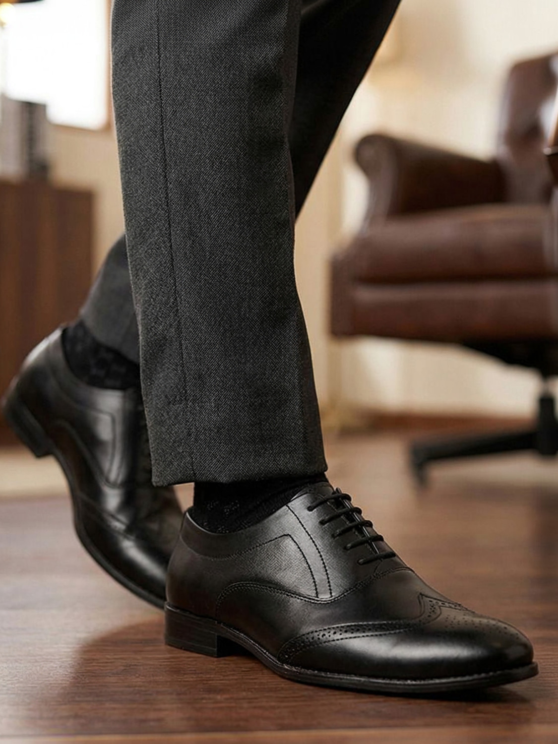 Image of ALBERTO TORRESI Formal Wingtip Shoes Lace Up For Men