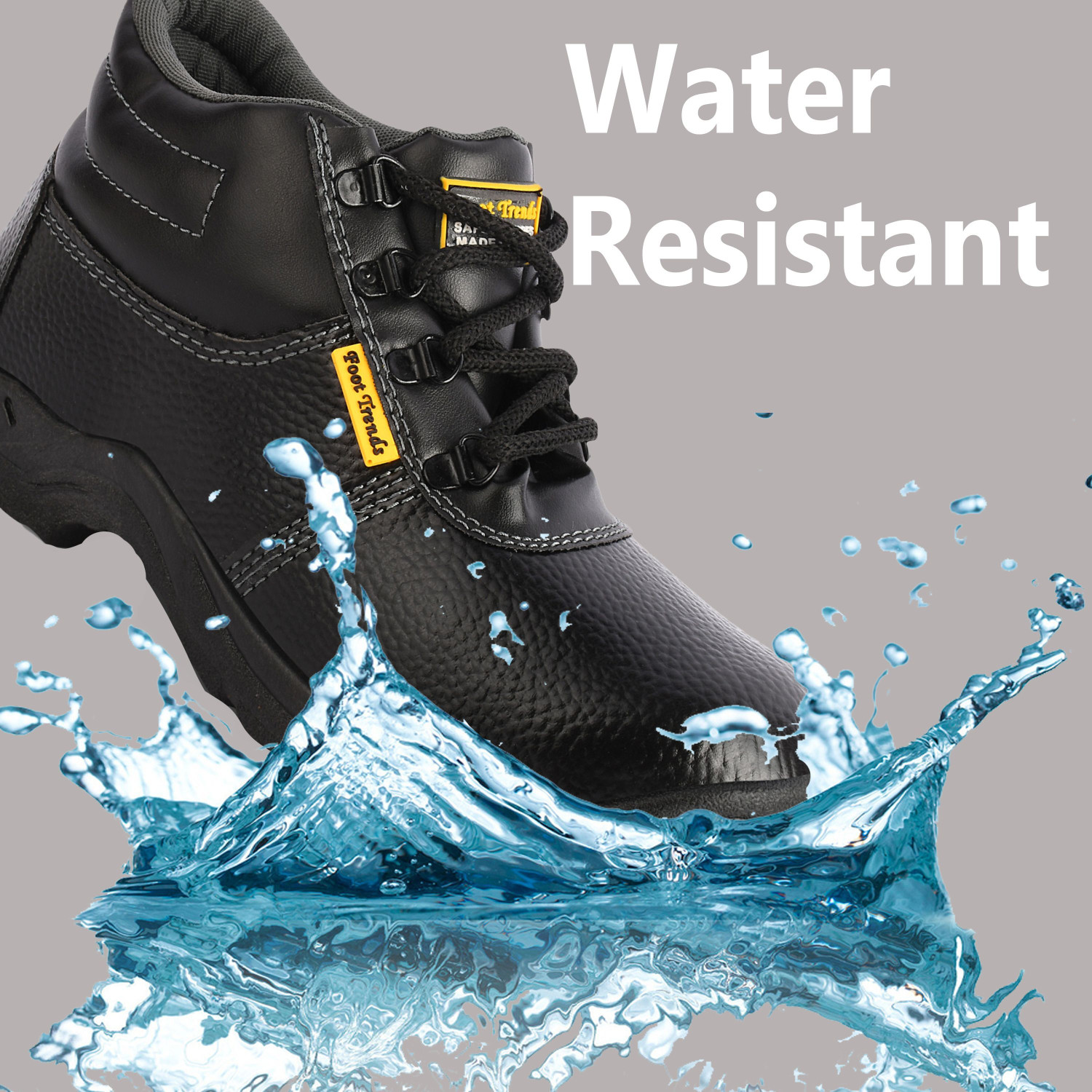 Image of FOOT TRENDS PVC Safety shoes with steel toes for industrial, construction and warehouse use For Men