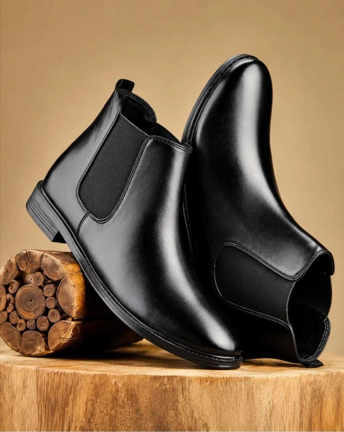 Image of BOLTVELOCITY Premium Handmade Chelsea |Soft Cushioned Insole Boots For Men (Black, 10)