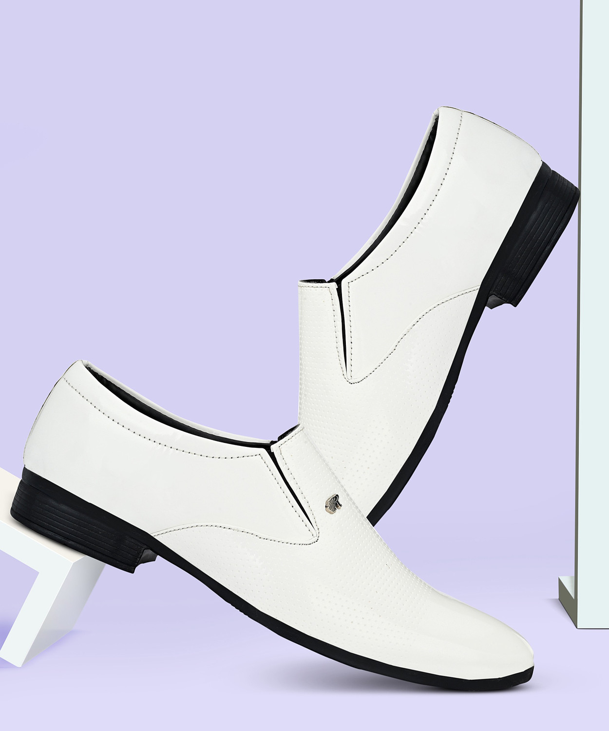 Image of GELLWOJ Stylish White Shoes Slip On For Men
