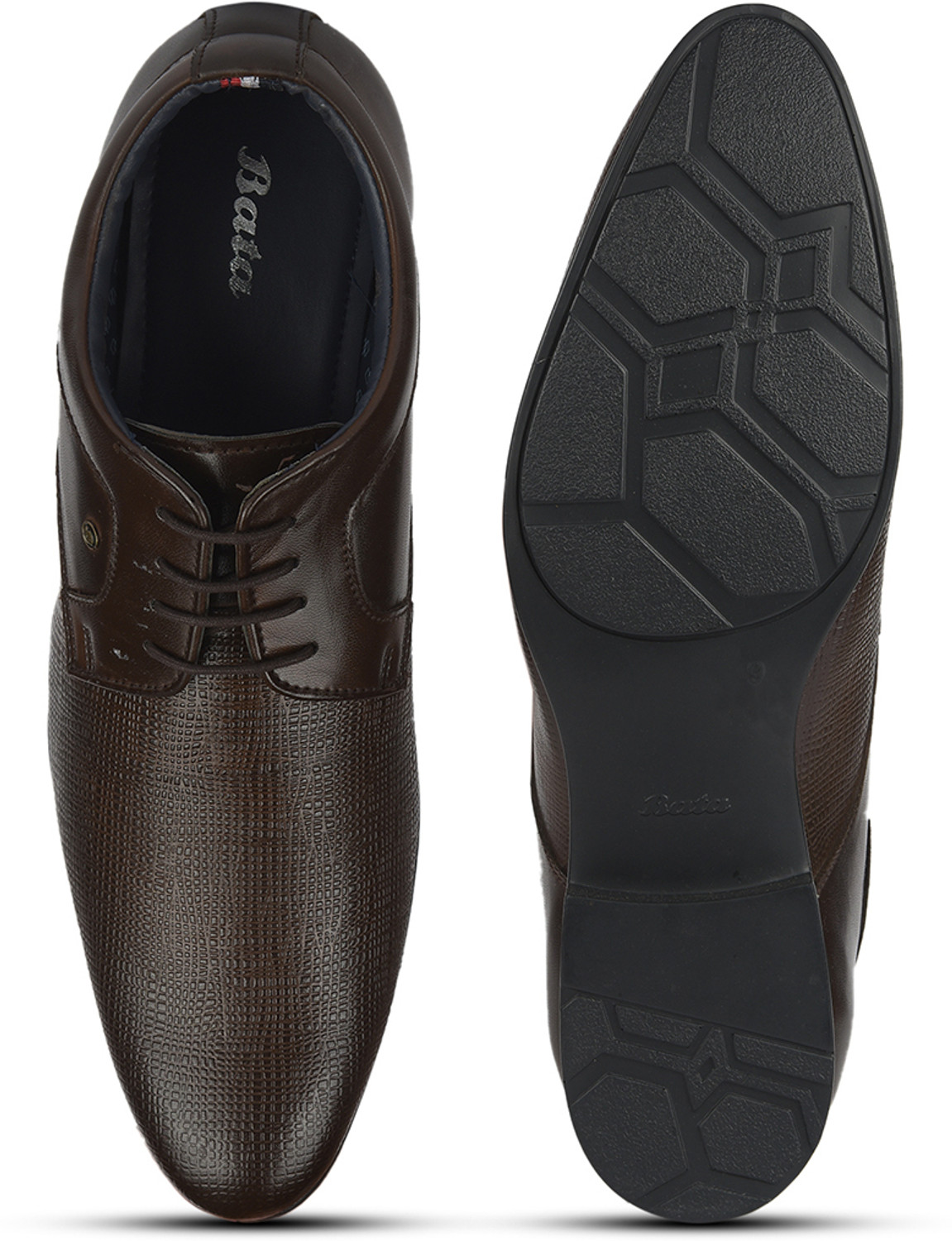 Image of Bata Bata Men Formal Derby Lace Up Shoes - Brown (7Uk) Derby For Men