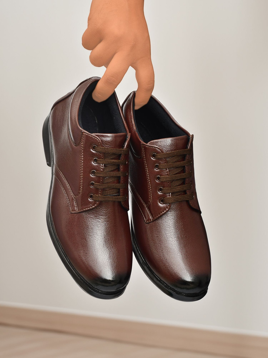 Image of Zixer Leather Mid-Top Formal Shoes Men's /Office Leather Shoe For Men /Derby Formal Shoe Lace Up For Men