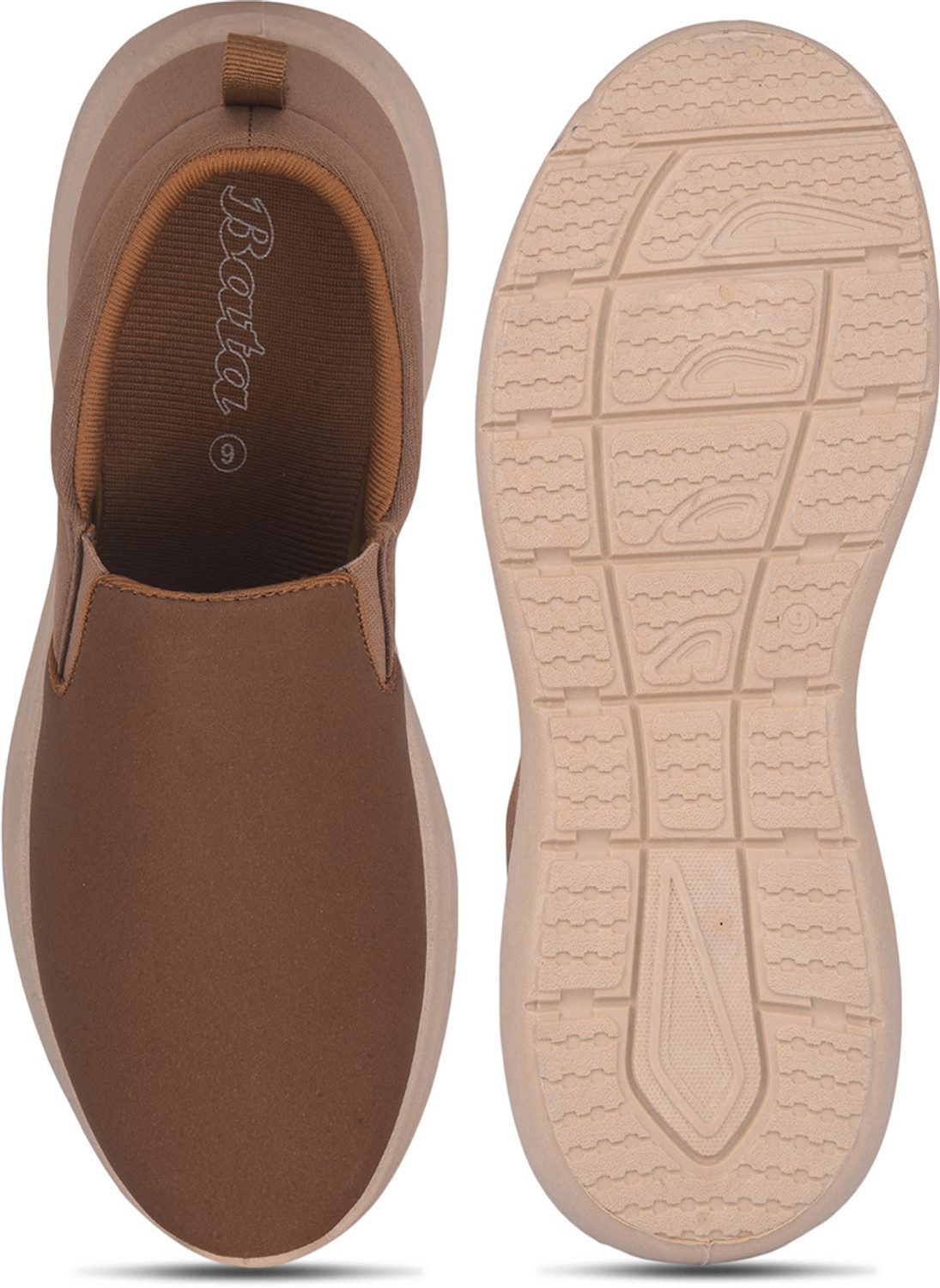 Image of Bata Men Classic Casual Slip On Shoes Everyday Comfort Slip On Sneakers For Men (Tan, 8)