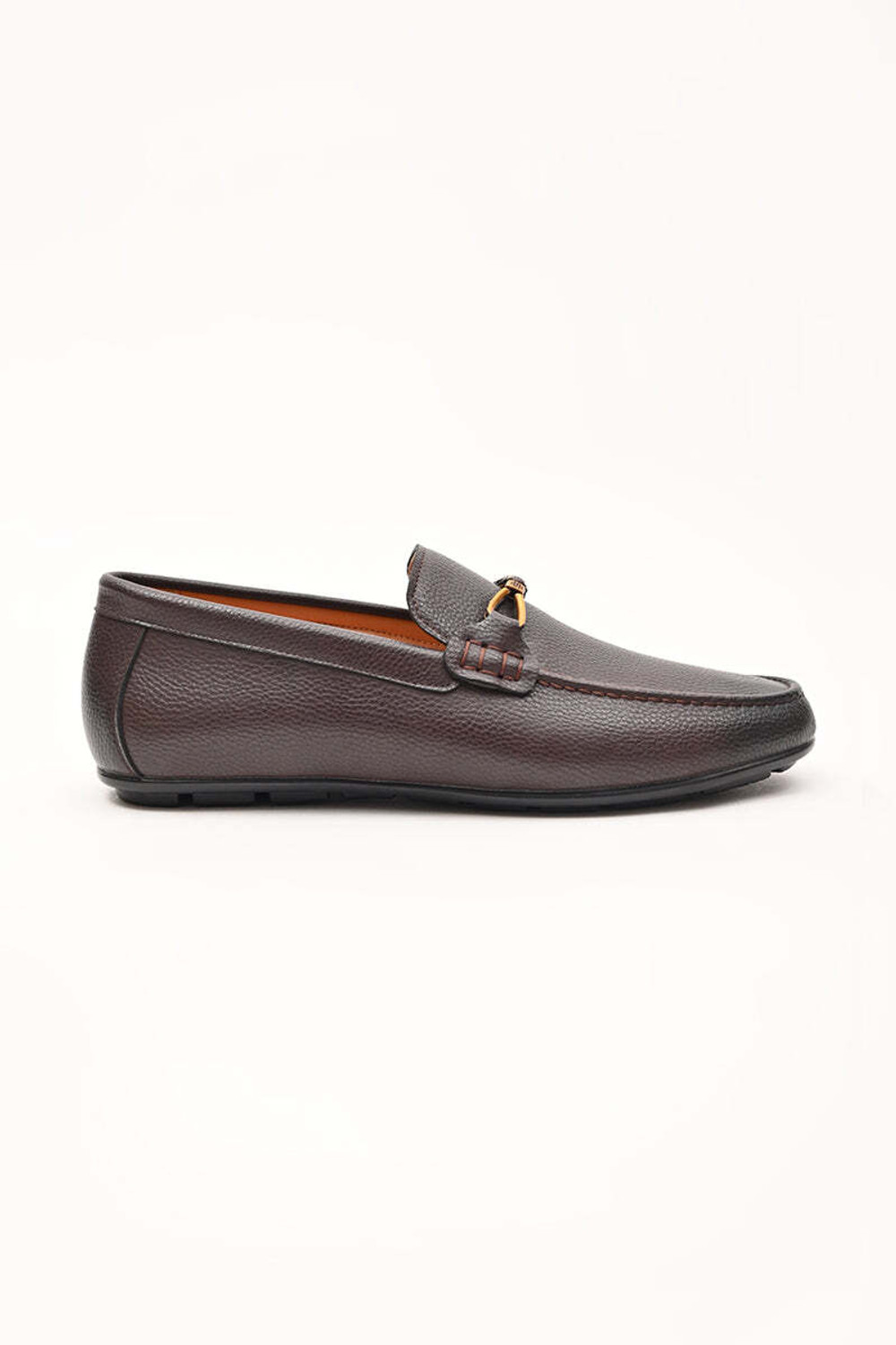 Image of Snitch Snitch Brown Textured Loafers Loafers For Men