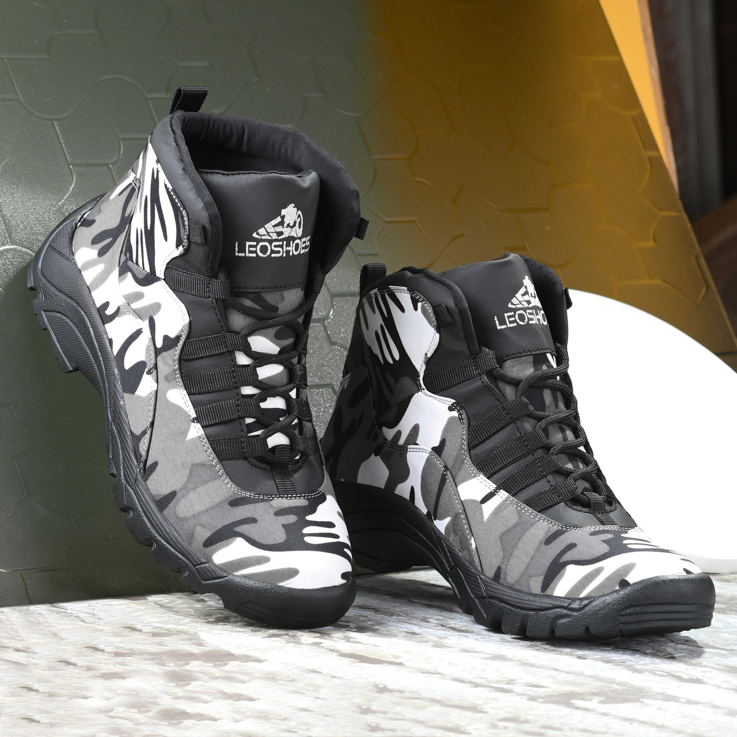 Image of leo shoes Leo's Men's Lightweight Anti-Slip Outdoor Shoes Jungle, Hiking & Trekking Boots Hiking & Trekking Shoes For Men