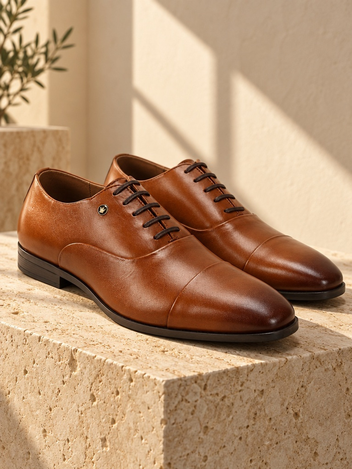 Image of LOUIS PHILIPPE Premium Leather Breathable Anti-Slip with Heel Formal Oxford For Men