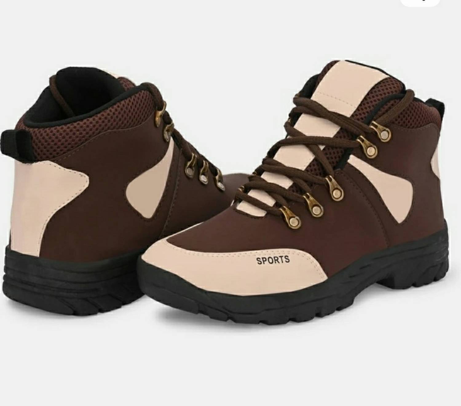 ESHANO High Top Boots for Men Brown - Image 3