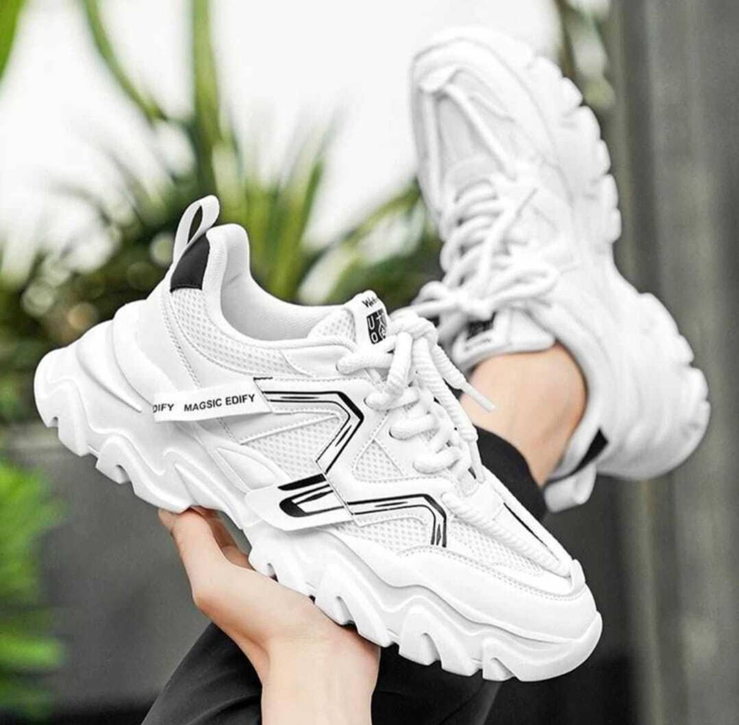 tigonis Men's White Sneakers - Image 4