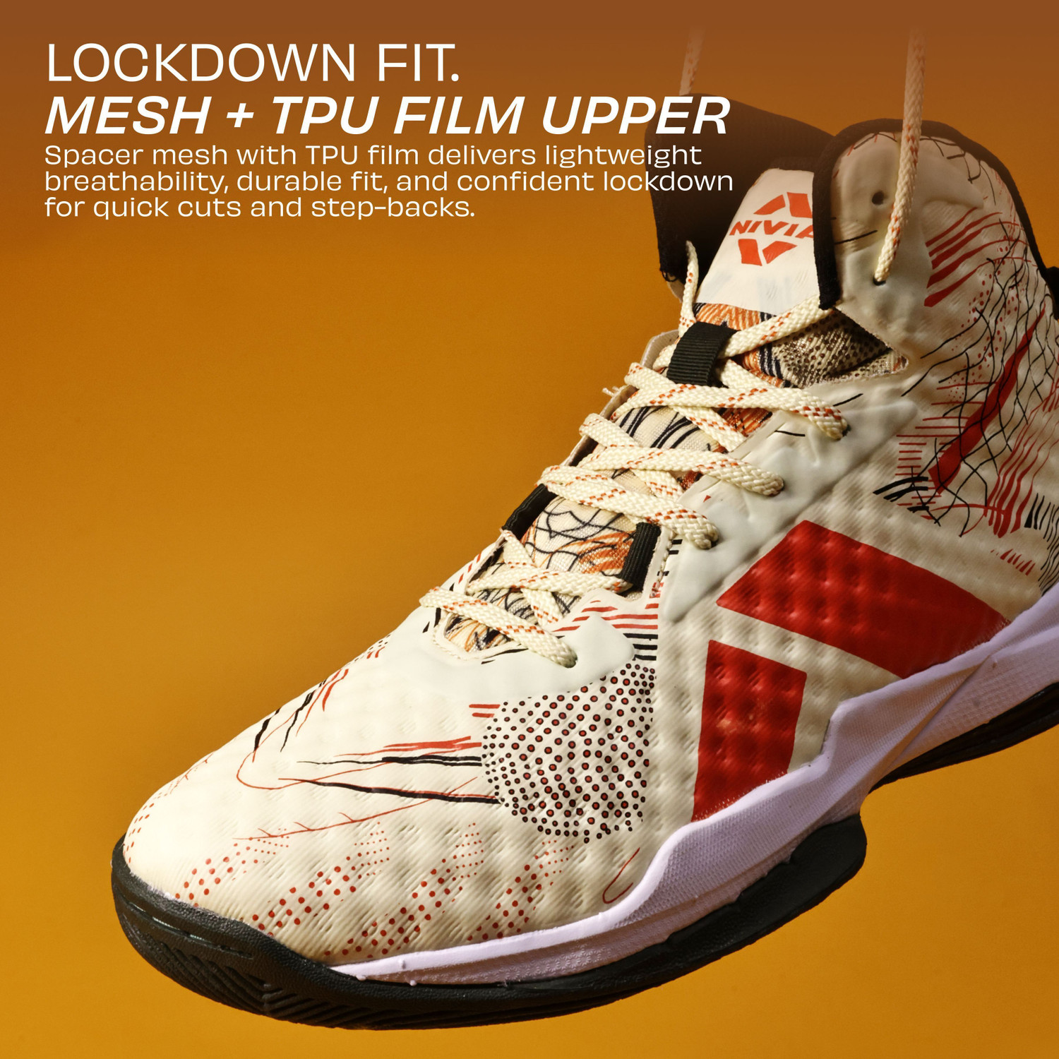 Image of NIVIA CLAWMARK, Duofoam Cushion, Herringbone Outsole with TPU Shank Stability Basketball Shoes For Men