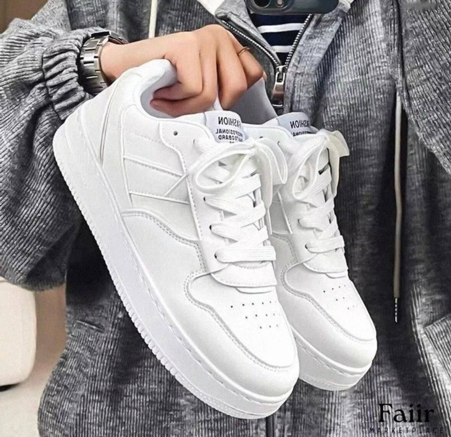 infinity walk White Casual Sneakers - Image 1