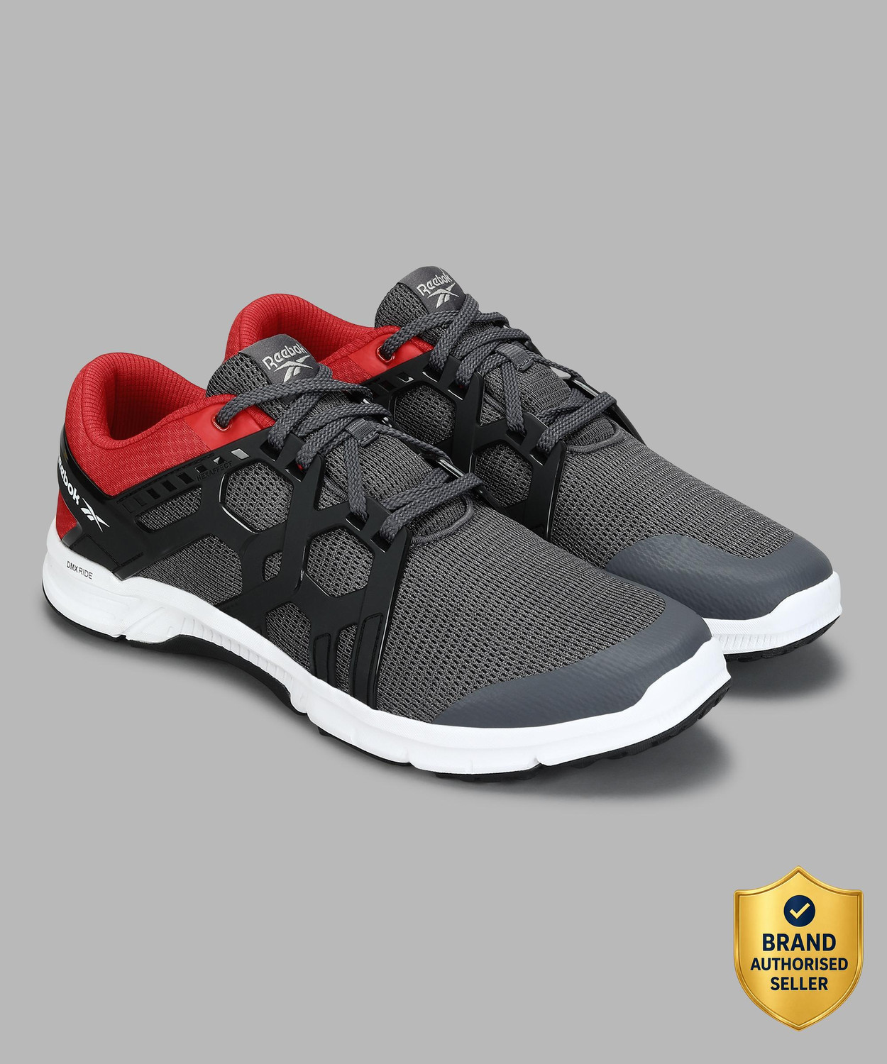 Image of REEBOK GUSTO RUN GREY BLACK WHITE Running Shoes For Men